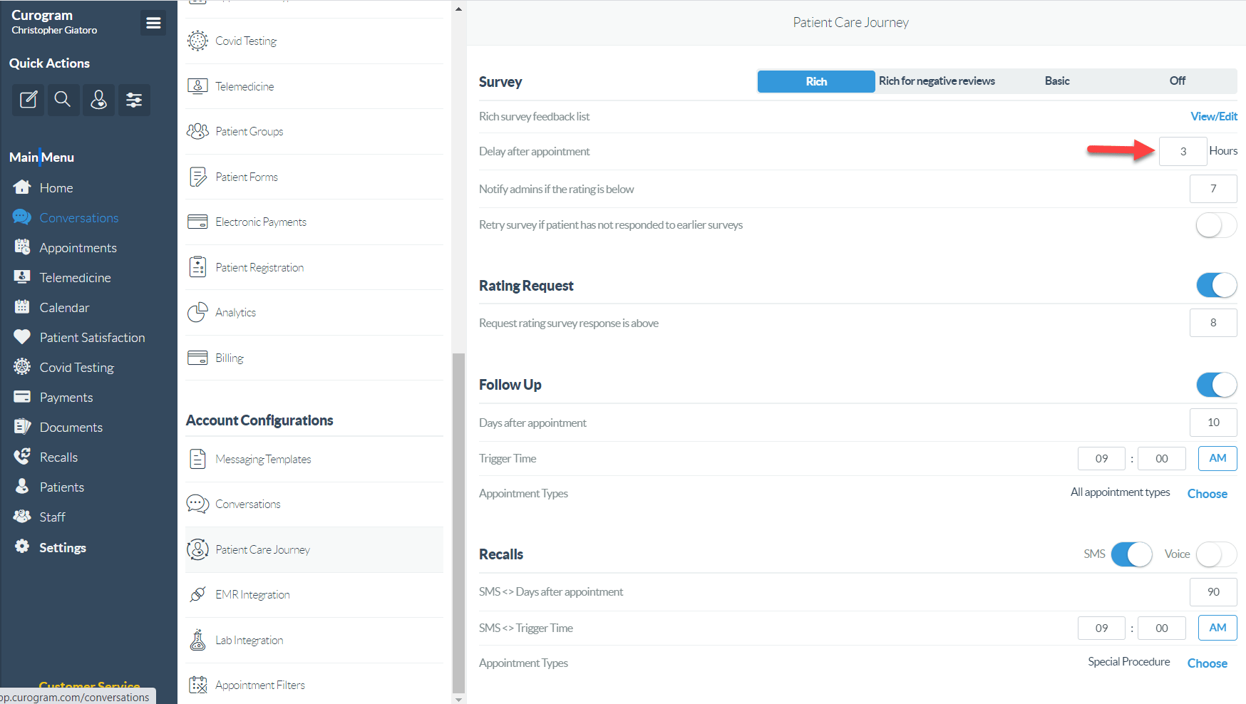 6. If you want to be notified if the patient rated your service poorly