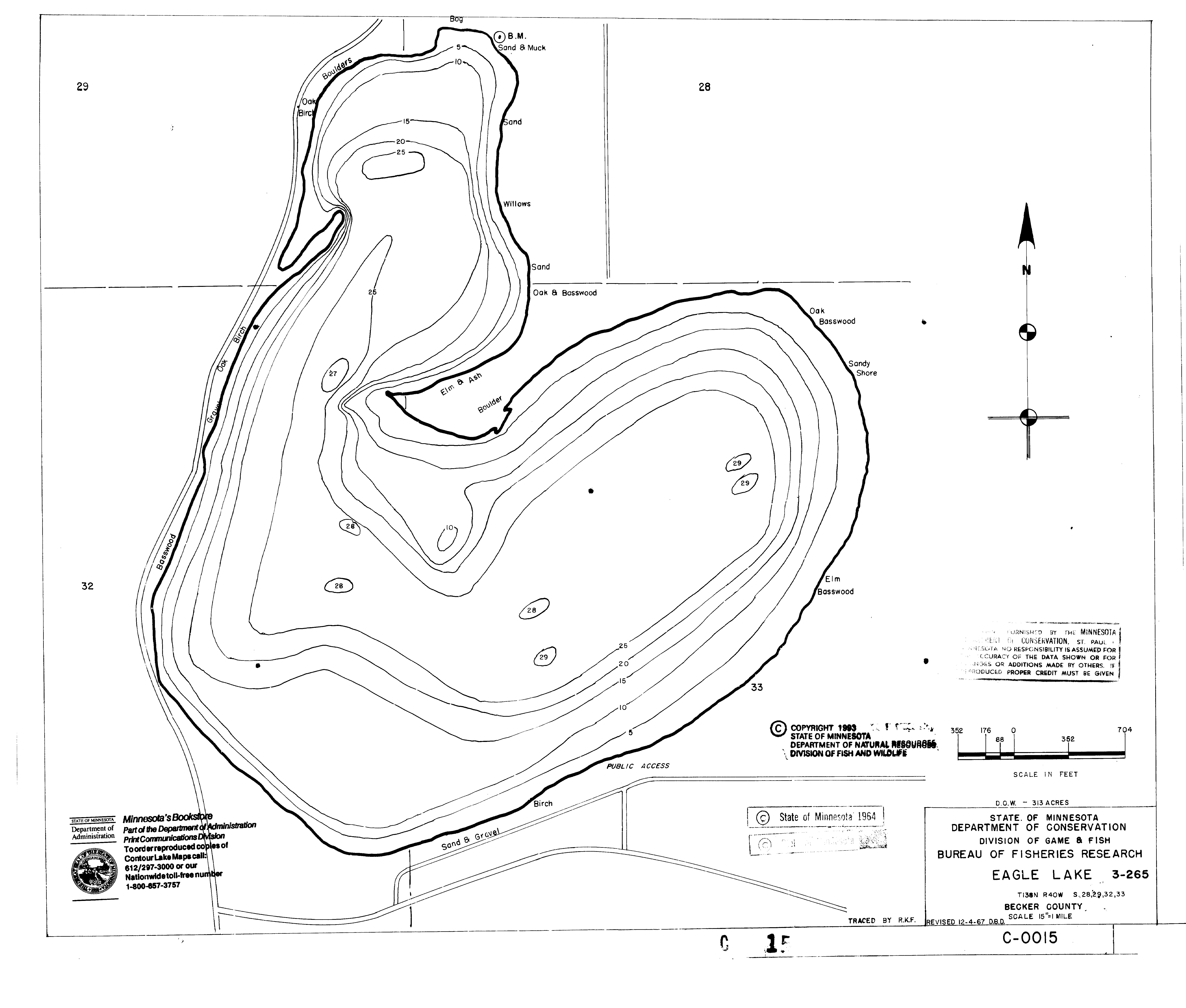 Lake Depth Maps Eagle (03026500) LakeFinder Minnesota DNR
