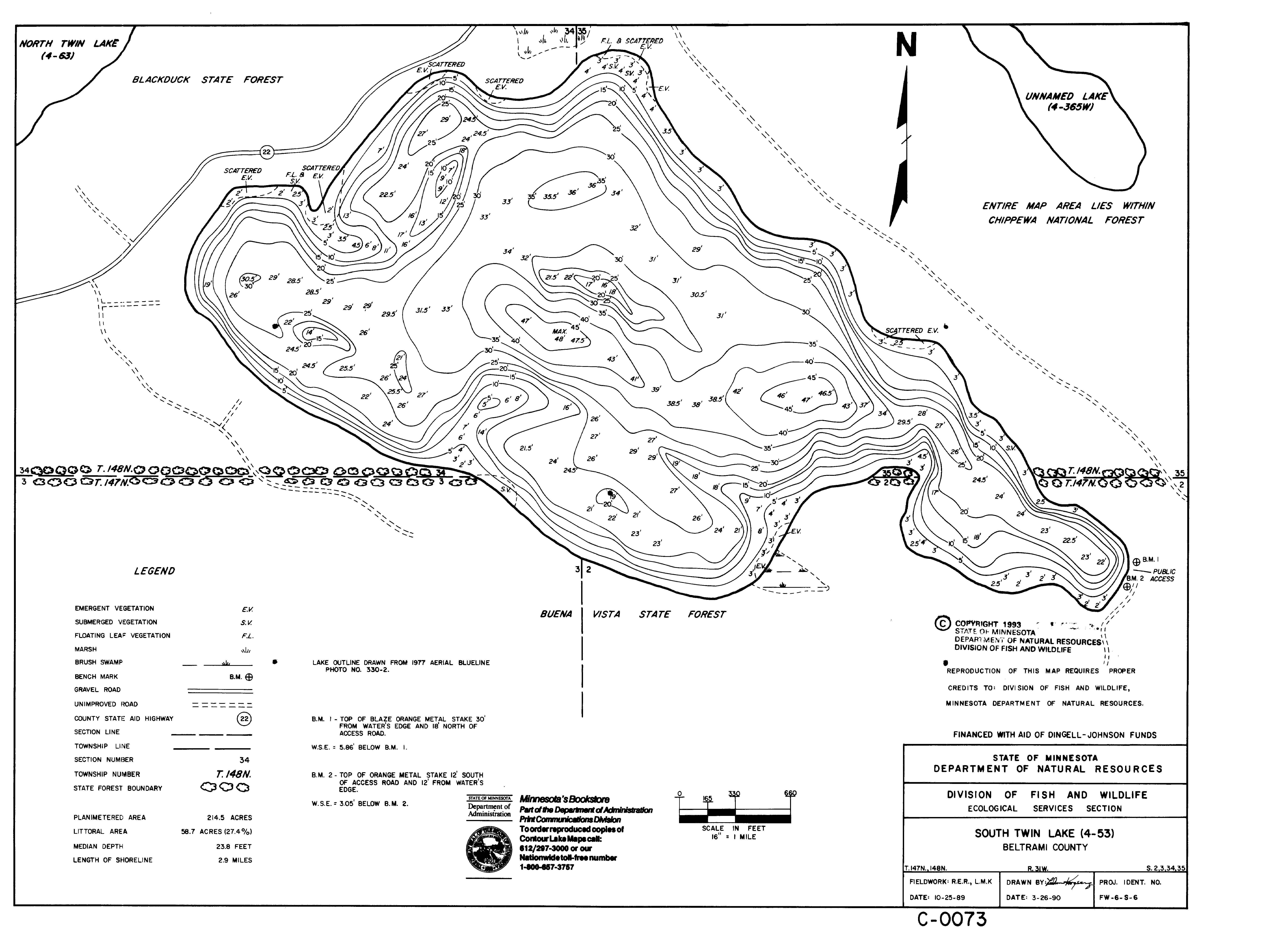 Lake depth maps Minnesota DNR MN Department of Natural