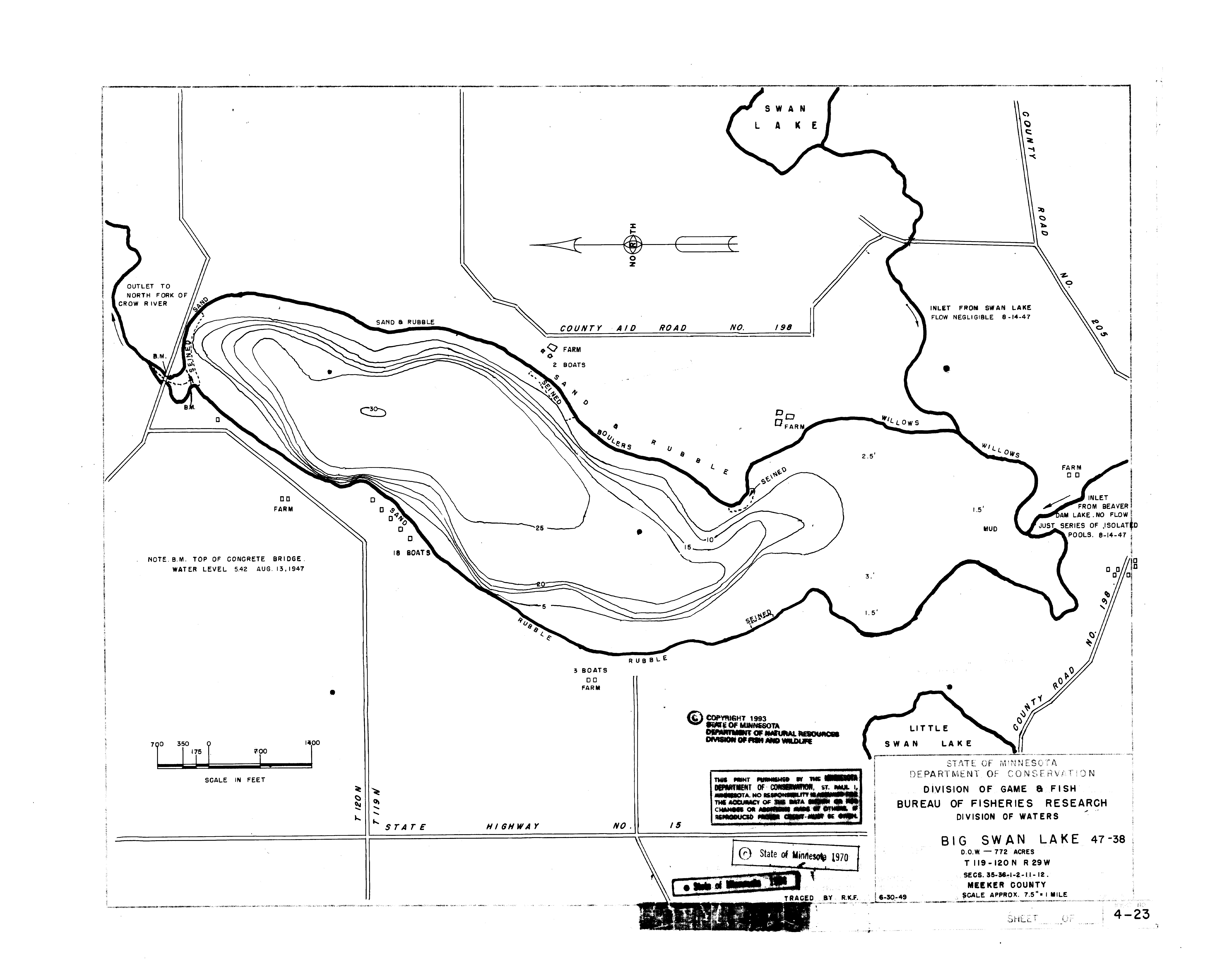 Lake depth maps Minnesota DNR