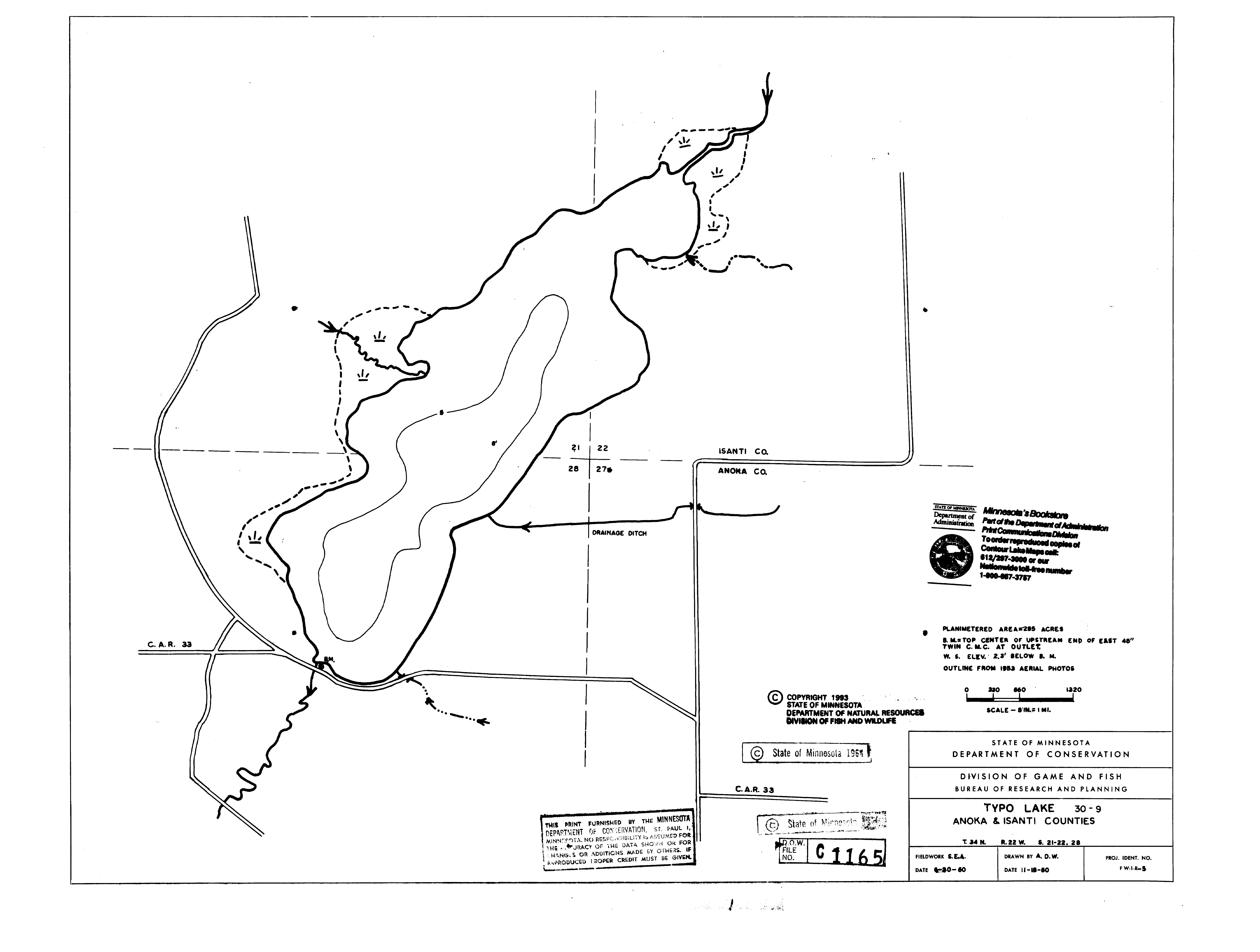 Lake Depth Maps Typo (30000900) LakeFinder Minnesota DNR