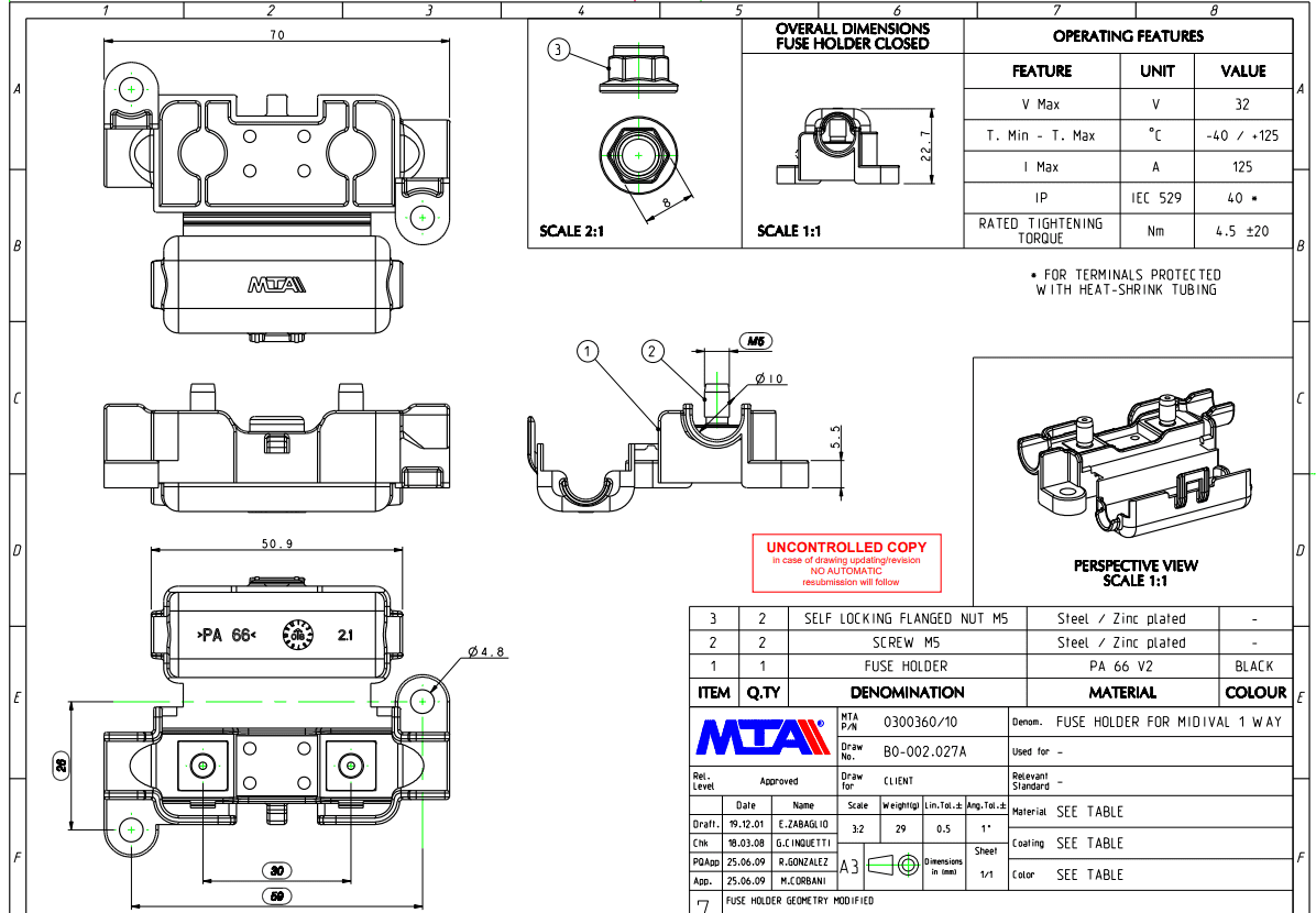 MIDI fuse holder ALT/FH56002