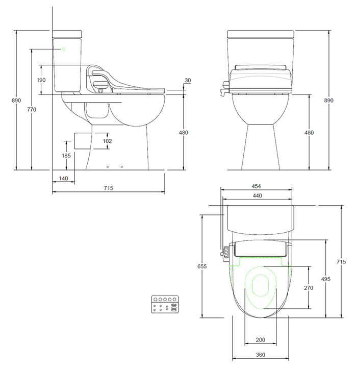 DTUK380 Indus Disabled Wash and Dry Toilet