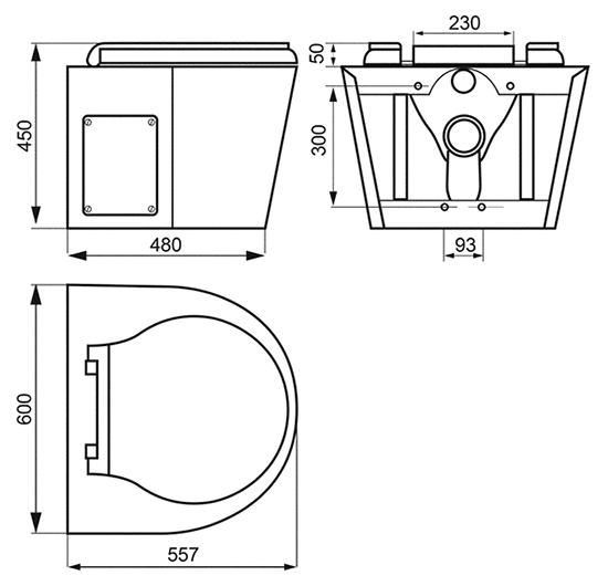 DTUK39 Back to Wall Bariatric Toilet Very Heavy Duty Stainless Steel WC