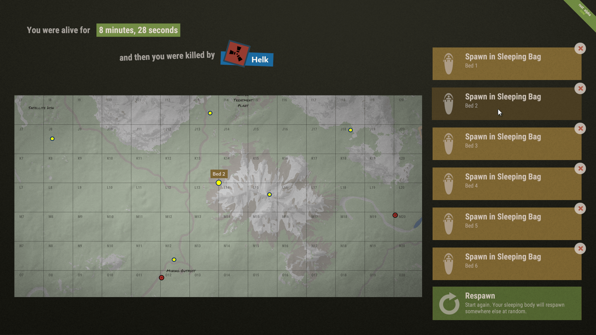 Rust Map showing on deathscreen Oxide