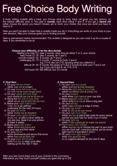Body Writing - Fap Roulette