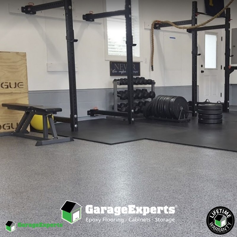 Residential Garage Gym Epoxy Flooring in Ponte Vedra, Florida Garage