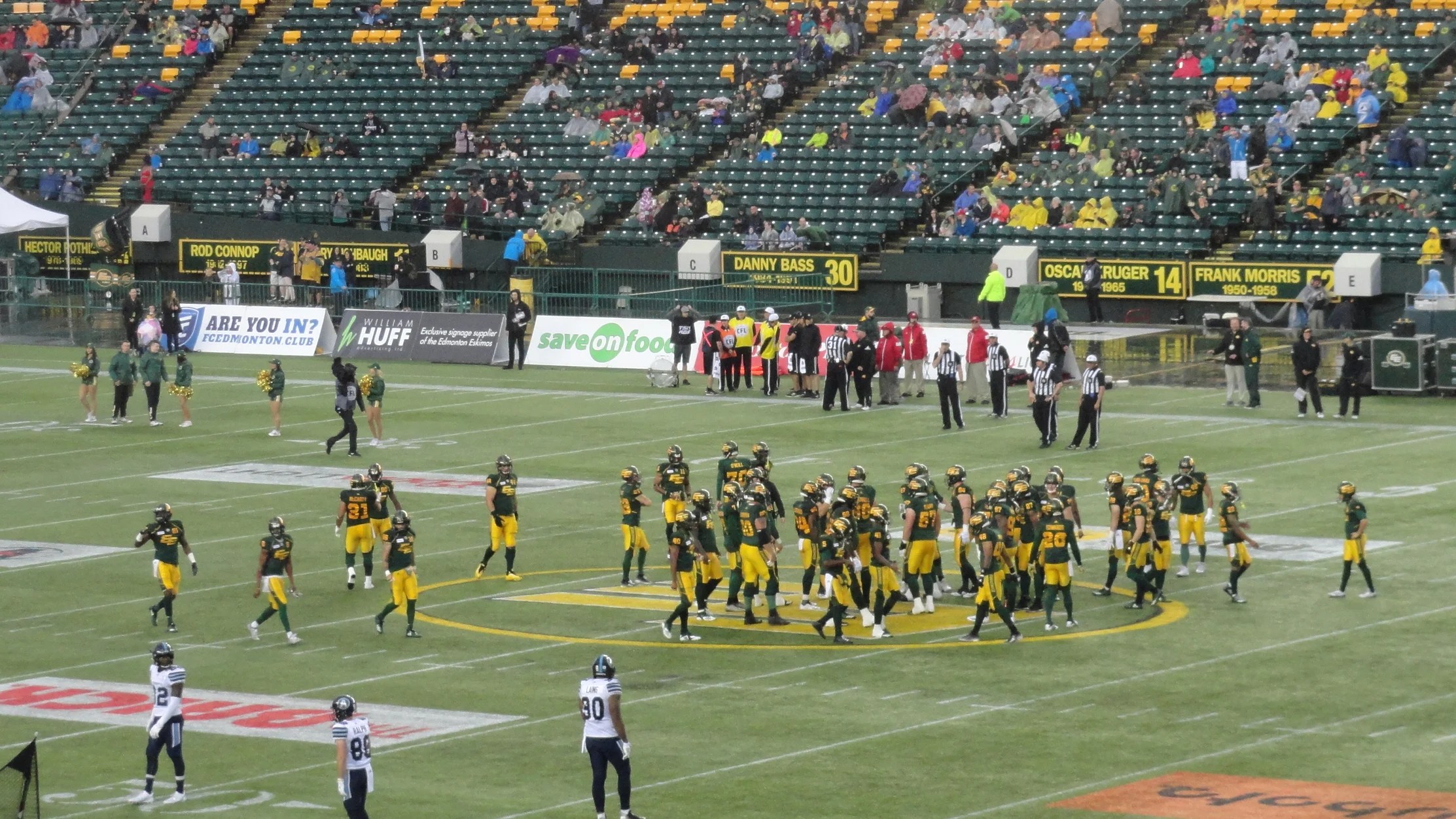 The Canadian Football League's field dimensions are slightly different
