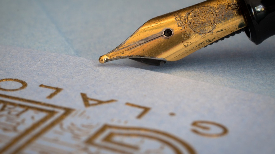 Which inventor received the patent for the first fountain pen on May 25