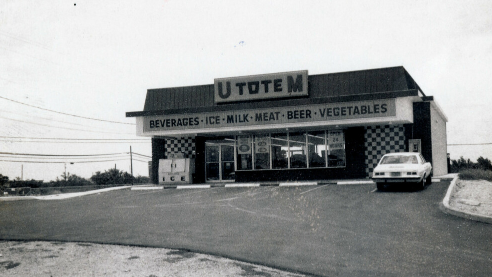 Featuring genuine Alaskan totem poles in front of the stores, what