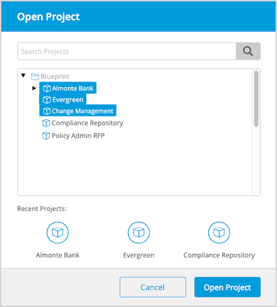 Open a Project - Blueprint Requirements Management Help Center