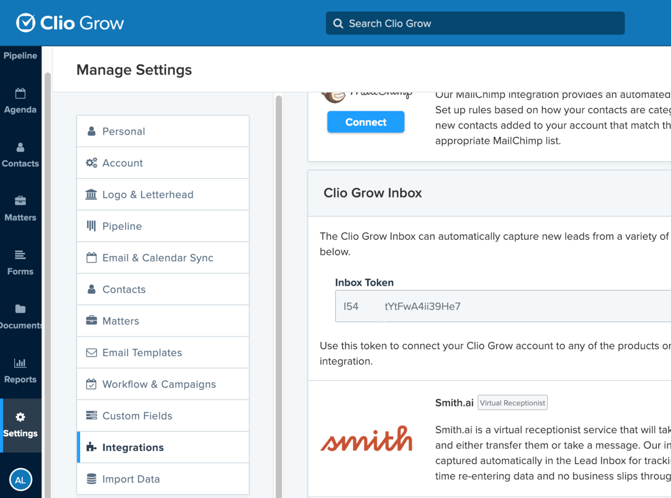 How to Connect Your Clio Grow Account to Smith.ai Smith.ai Support & Help