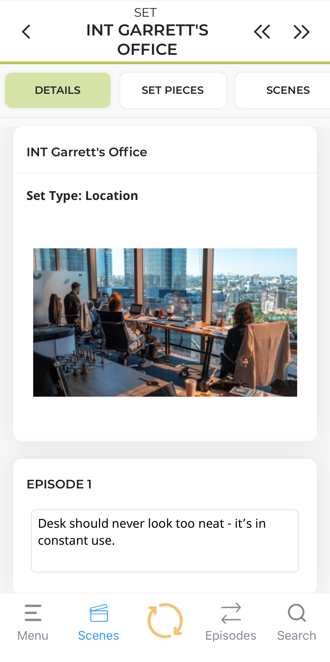 [Mobile] Sets Overview SyncOnSet Help Center
