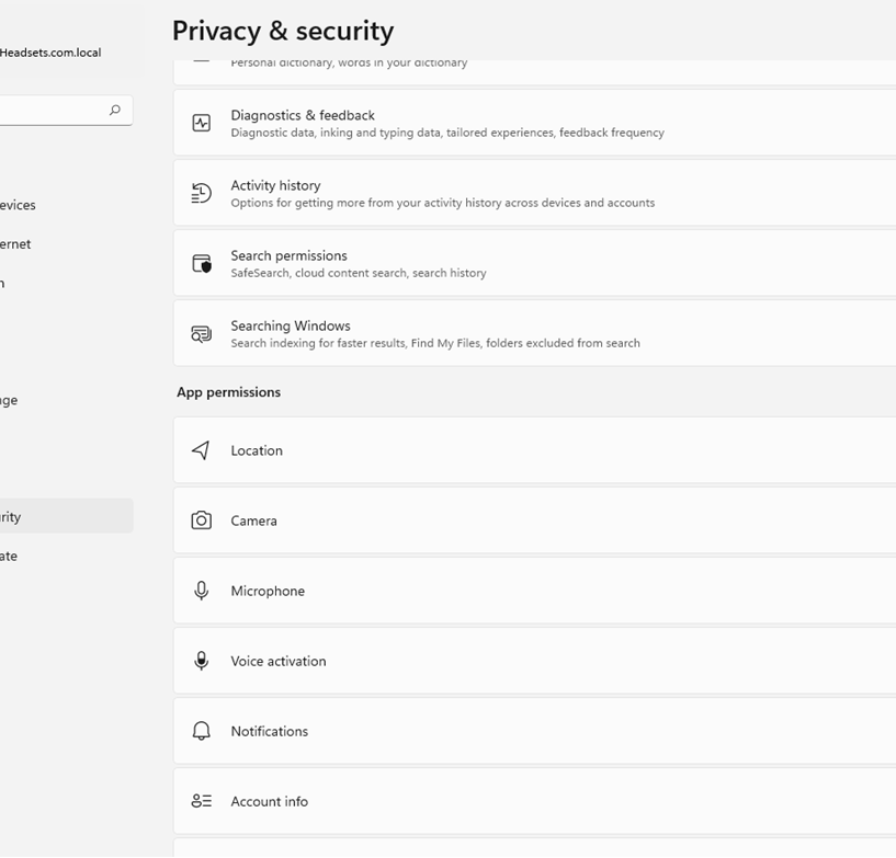Windows 11 Microphone Privacy Settings