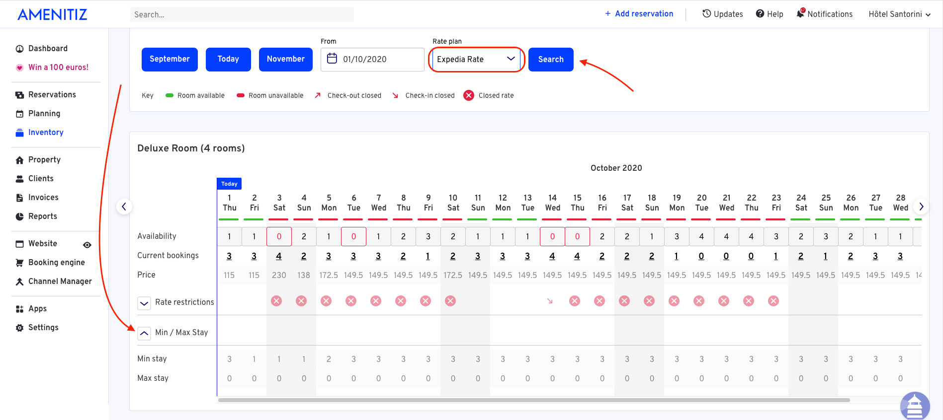 How to change the minimum stay for a specific day? Amenitiz Help center