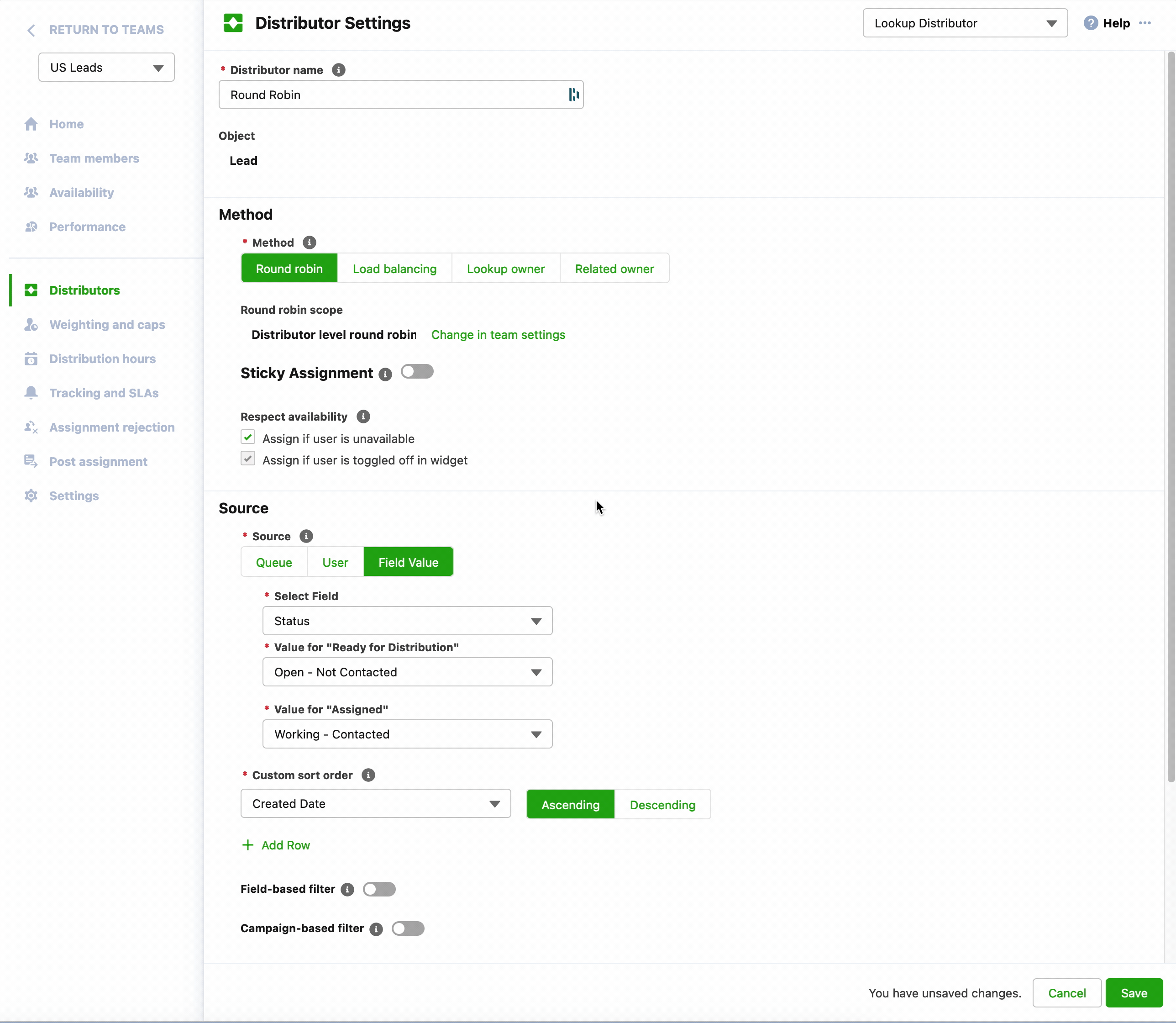 Standard Distributor Settings Distribution Engine Knowledge Base by