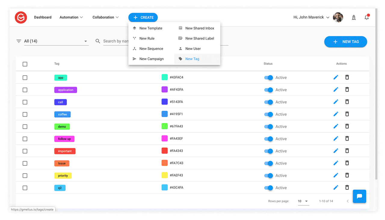 How to create and use tags Help Center Gmelius