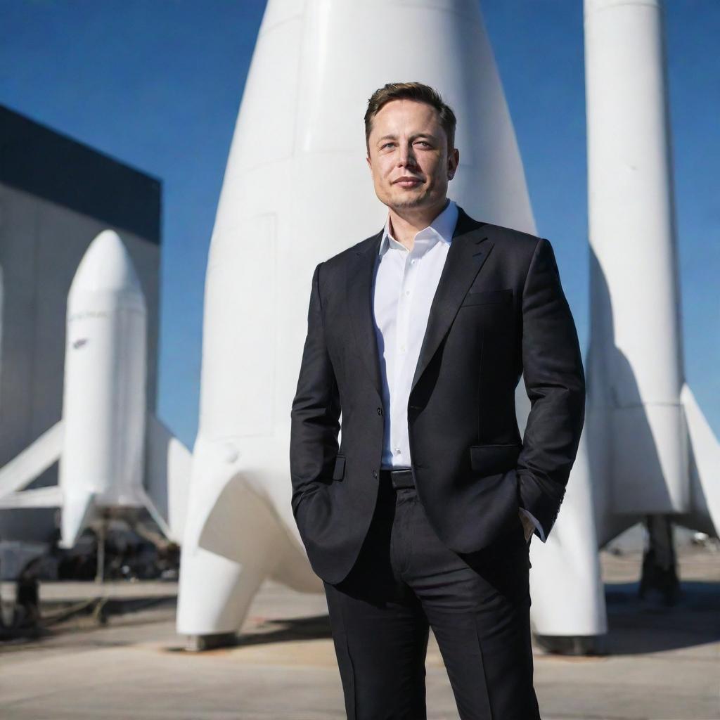 Elon Musk Standing Tall SpaceX CEO(04)