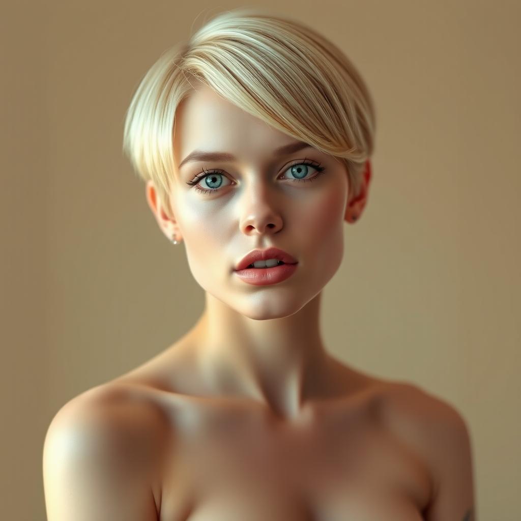 Artistic Expression: Beautiful Blonde in Unique Poses