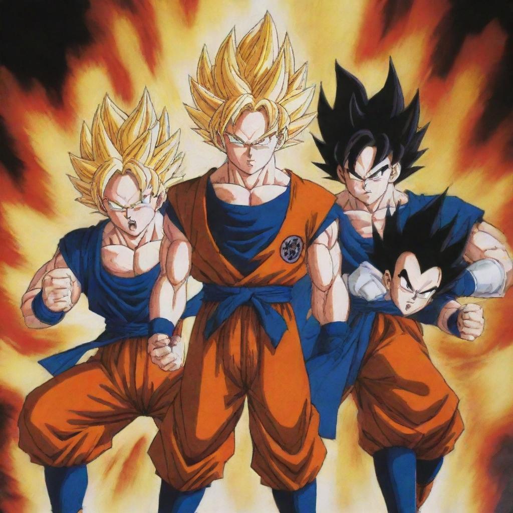Unleashing Fury Goku, Vegeta, and Gohan Face Off