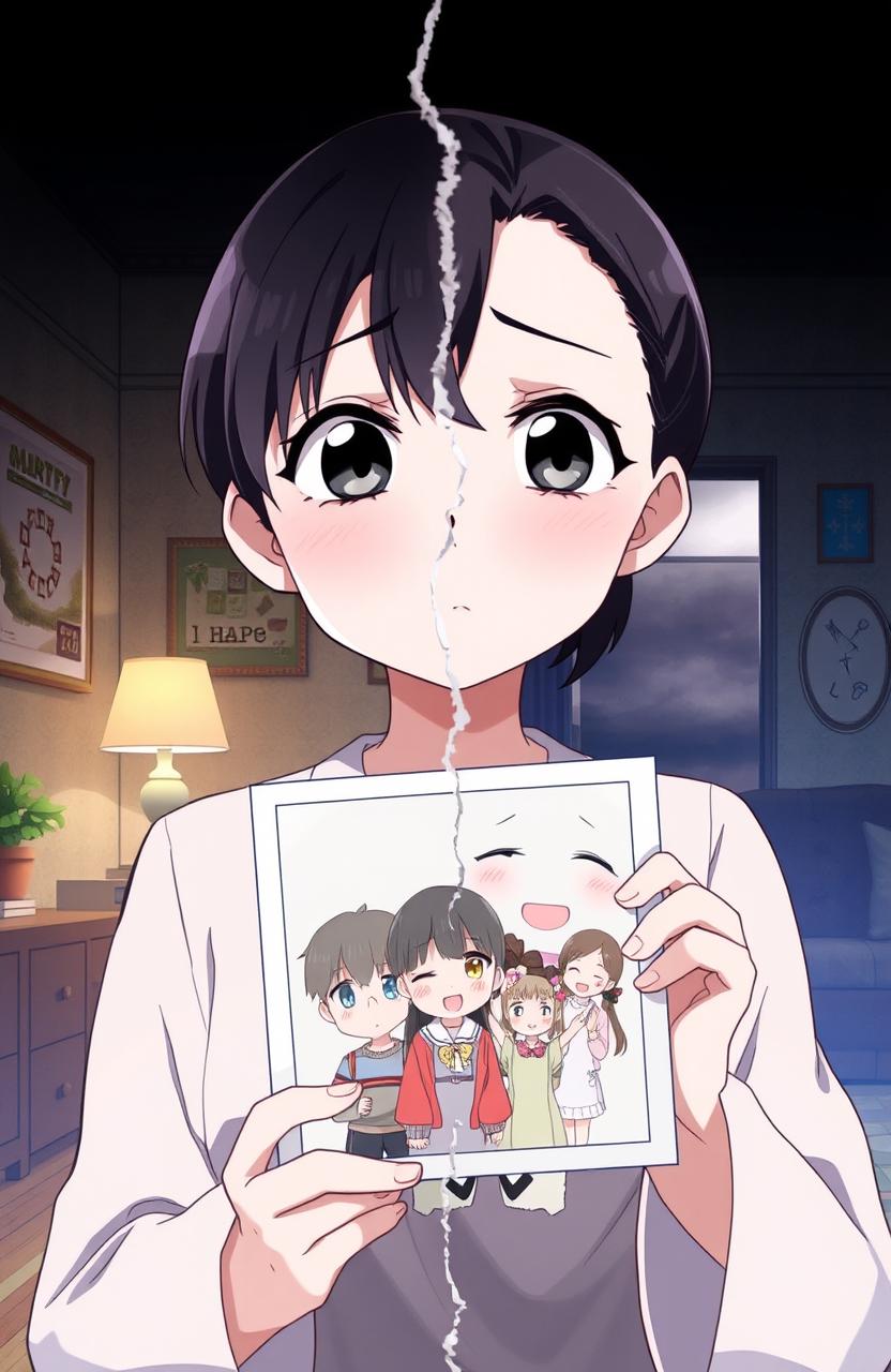 Anime Style Illustration Of A Broken Family Dynamic