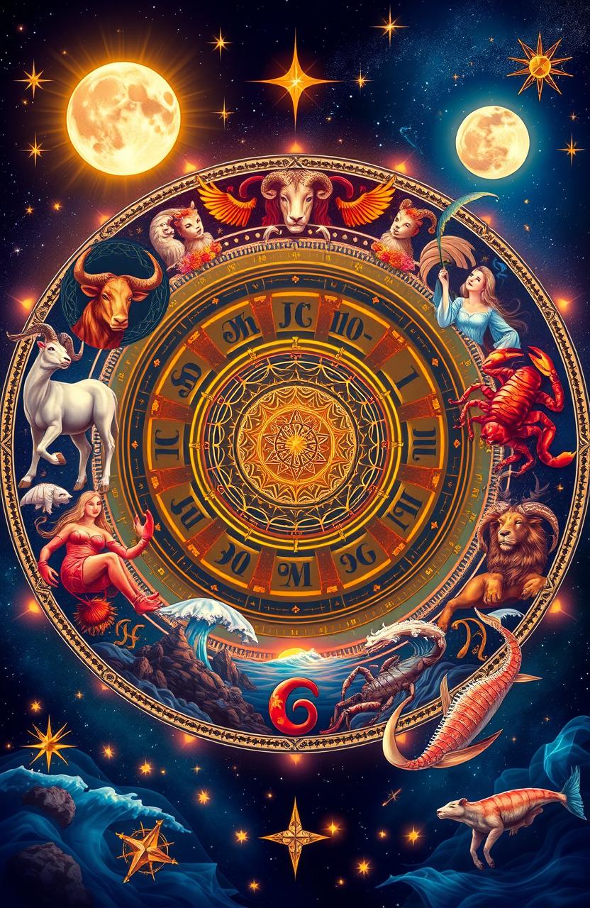 Unlock the Universe Vibrant Horoscope Chart Art