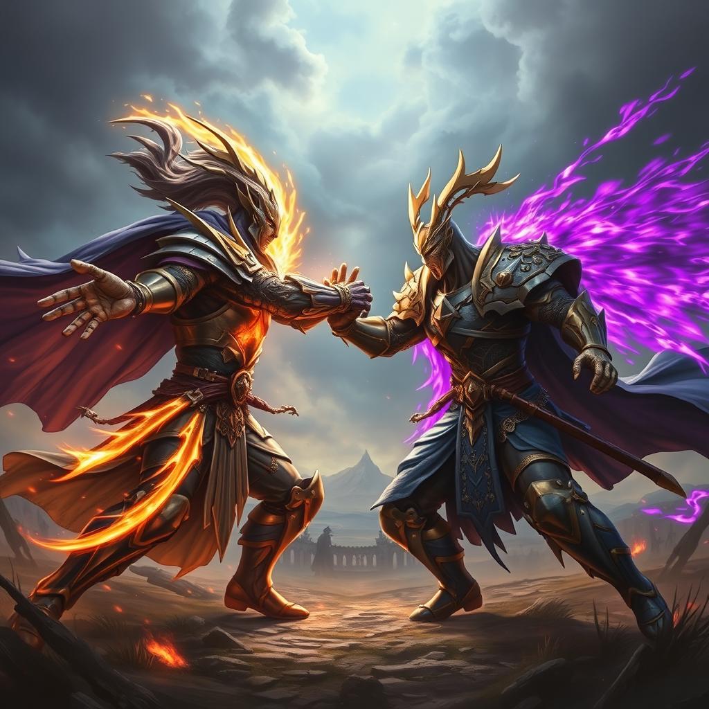 Epic Showdown Golden vs. Purple Aura Warriors