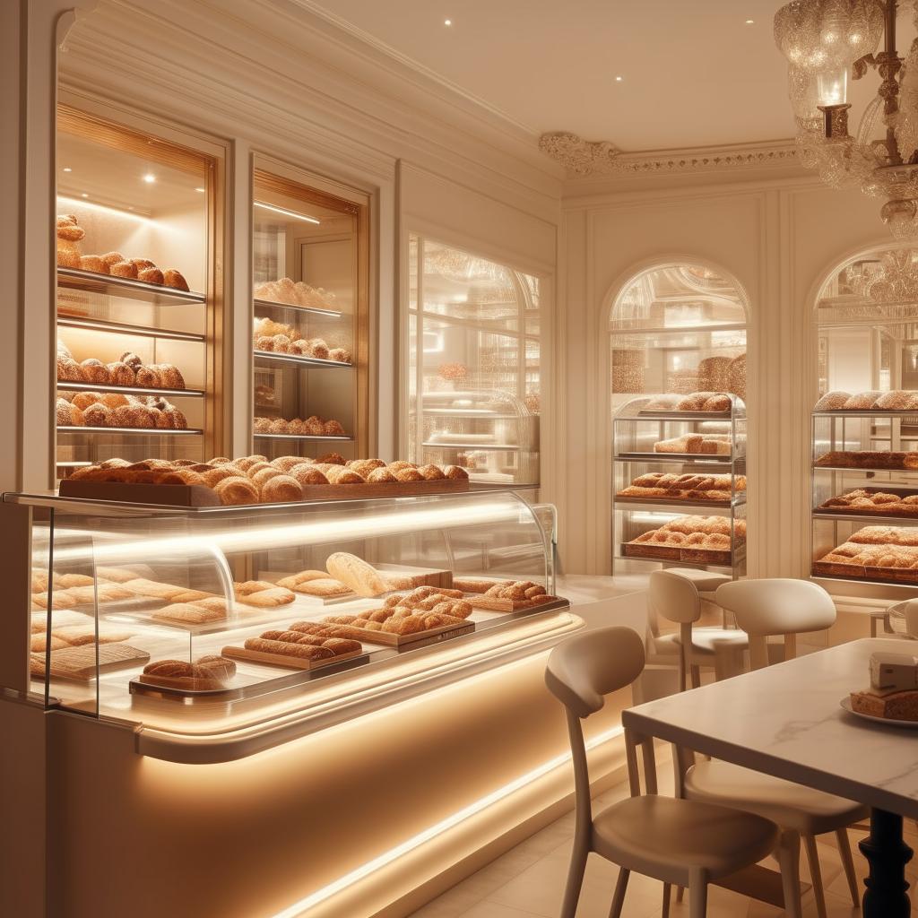 Chic Parisian Bakery Café Interior
