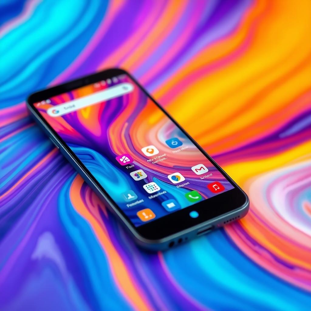 Modern Smartphone Interface A Splash Of Color