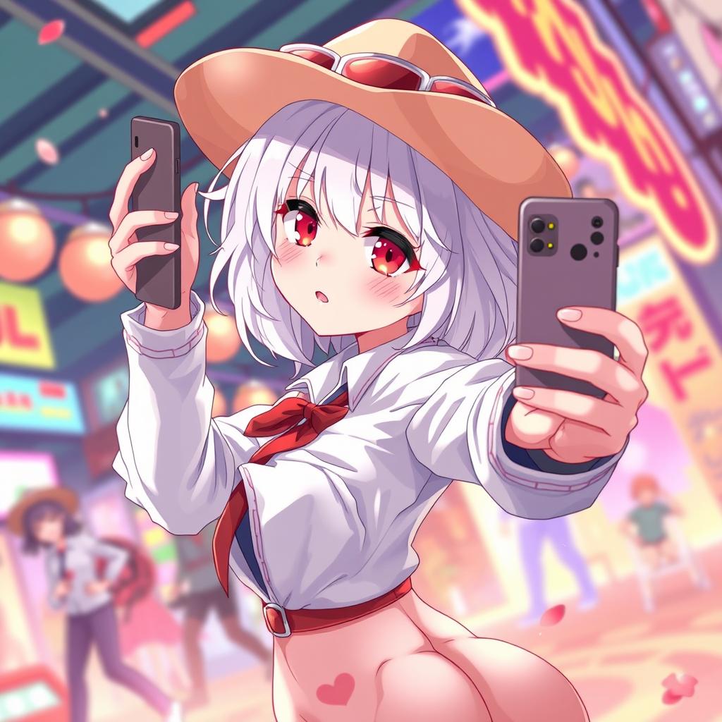 Playful Cowgirl: Stunning Anime Selfie