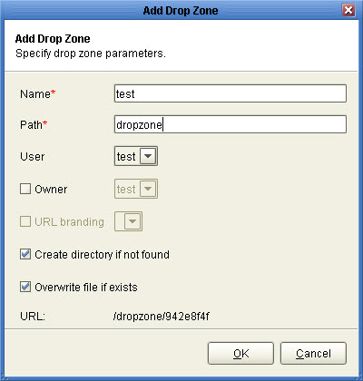 Drop zones