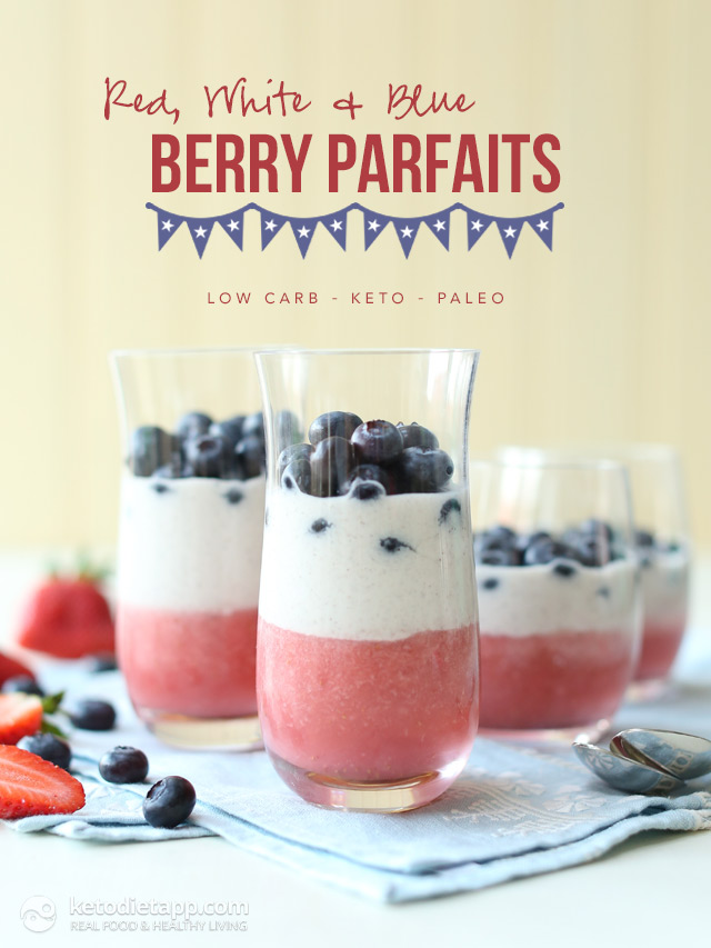 LowCarb Red, White & Blue Berry Parfaits KetoDiet Blog