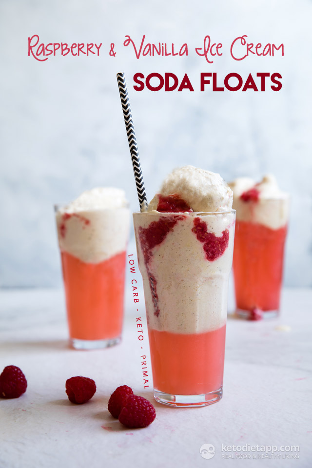 Keto Raspberry & Vanilla Ice Cream Soda Floats KetoDiet Blog