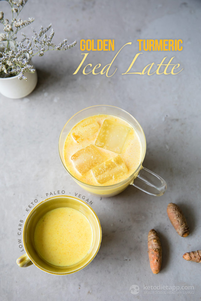 Keto Golden Turmeric Iced Latte KetoDiet Blog