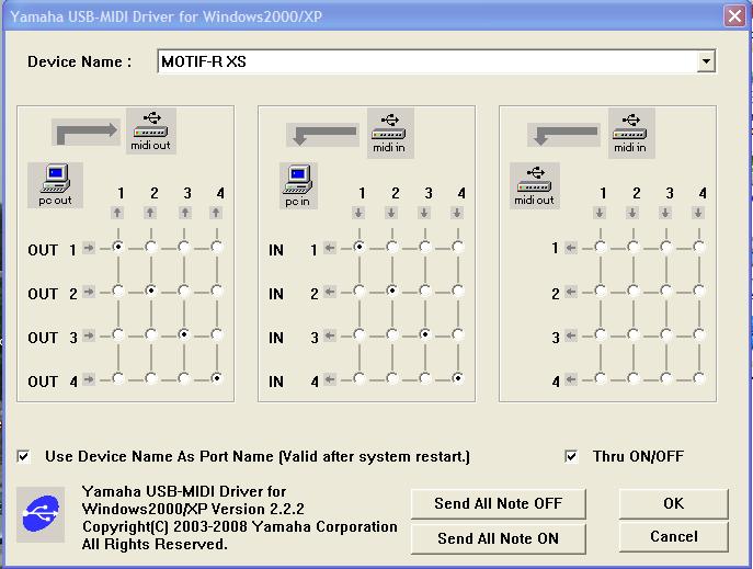 Installation USBMIDI driver pour MOTIFRACK XS forum Yamaha Motif