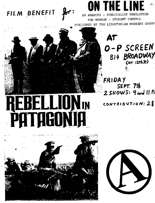 "Rebellion in Patagonia" Benefit for "On the Line" (1978)