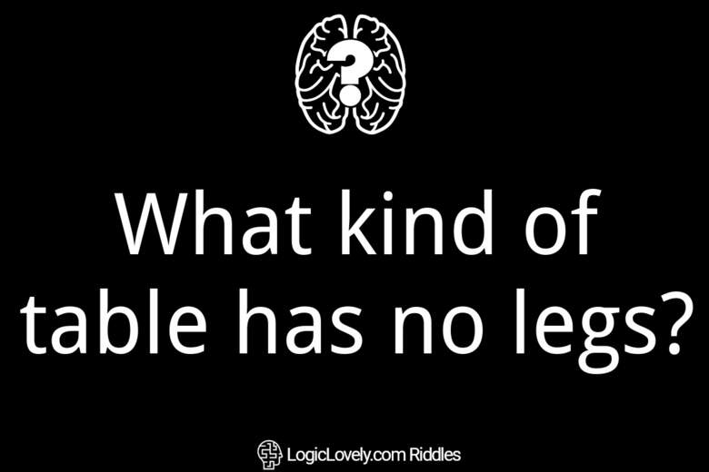 What Kind Of Table Has No Legs Riddle Answer at Billie Fritz blog