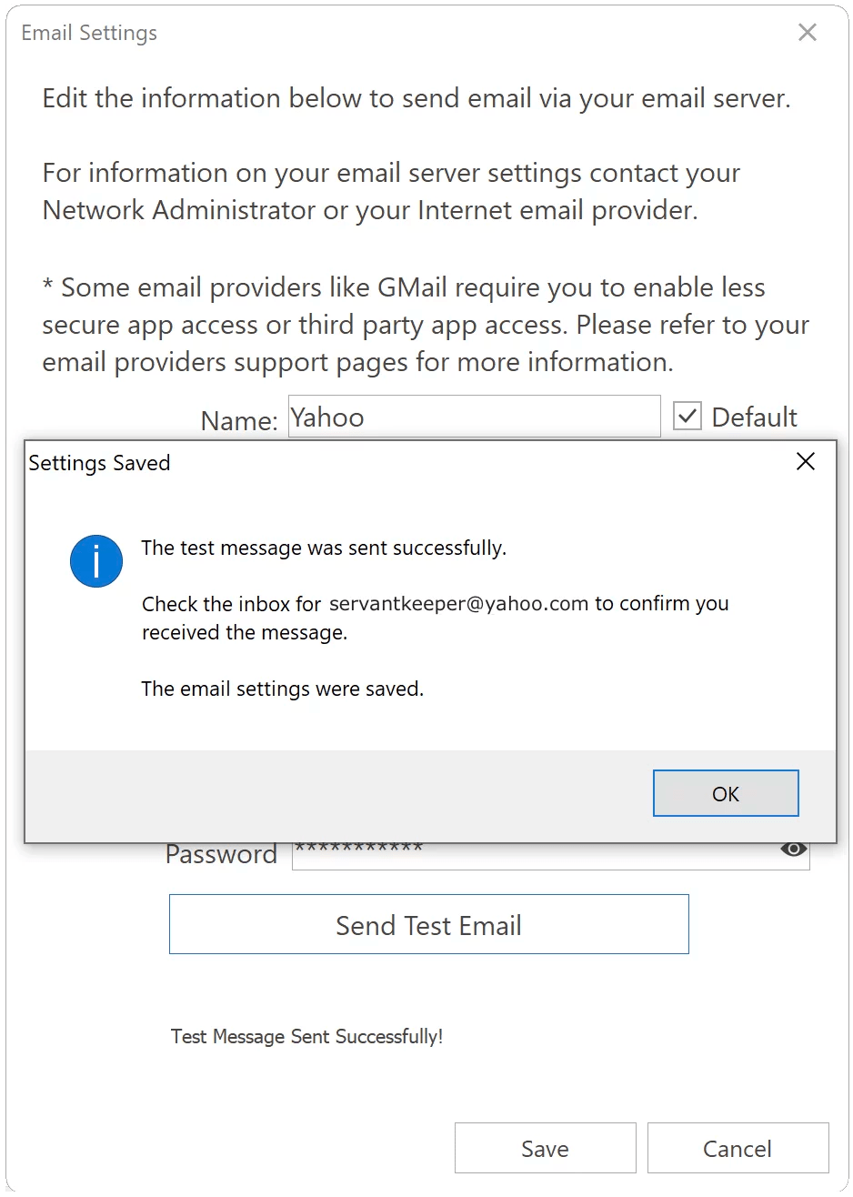 Changing Yahoo Settings Using App Passwords