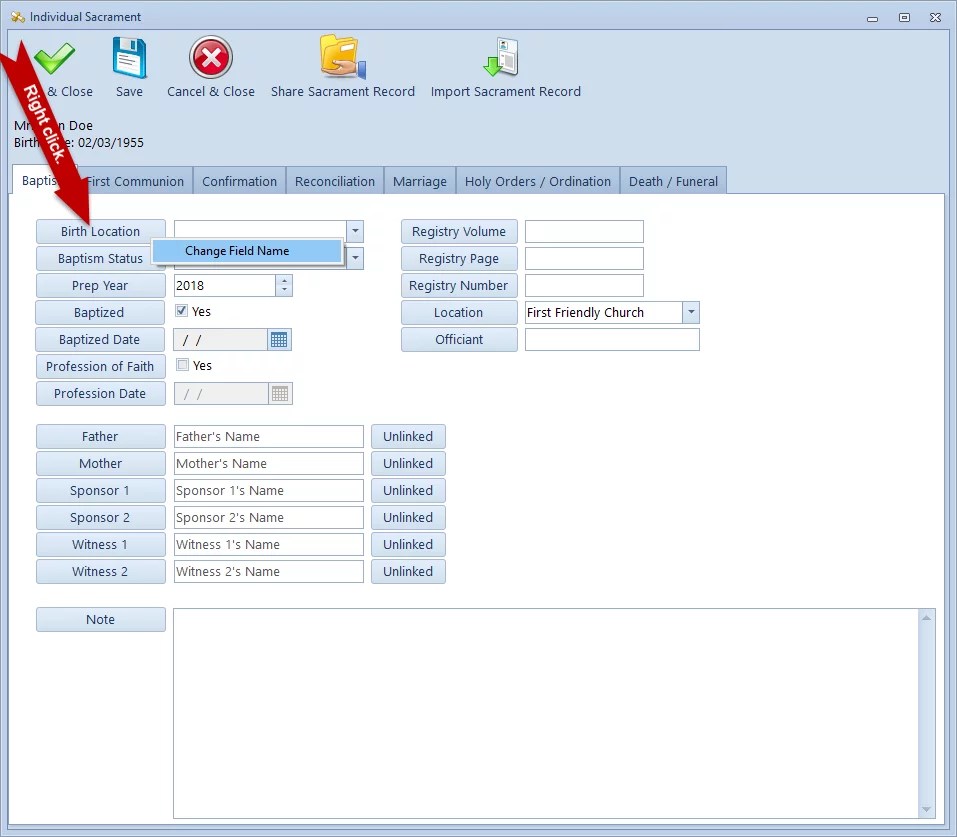 SK8 Changing a Field Name