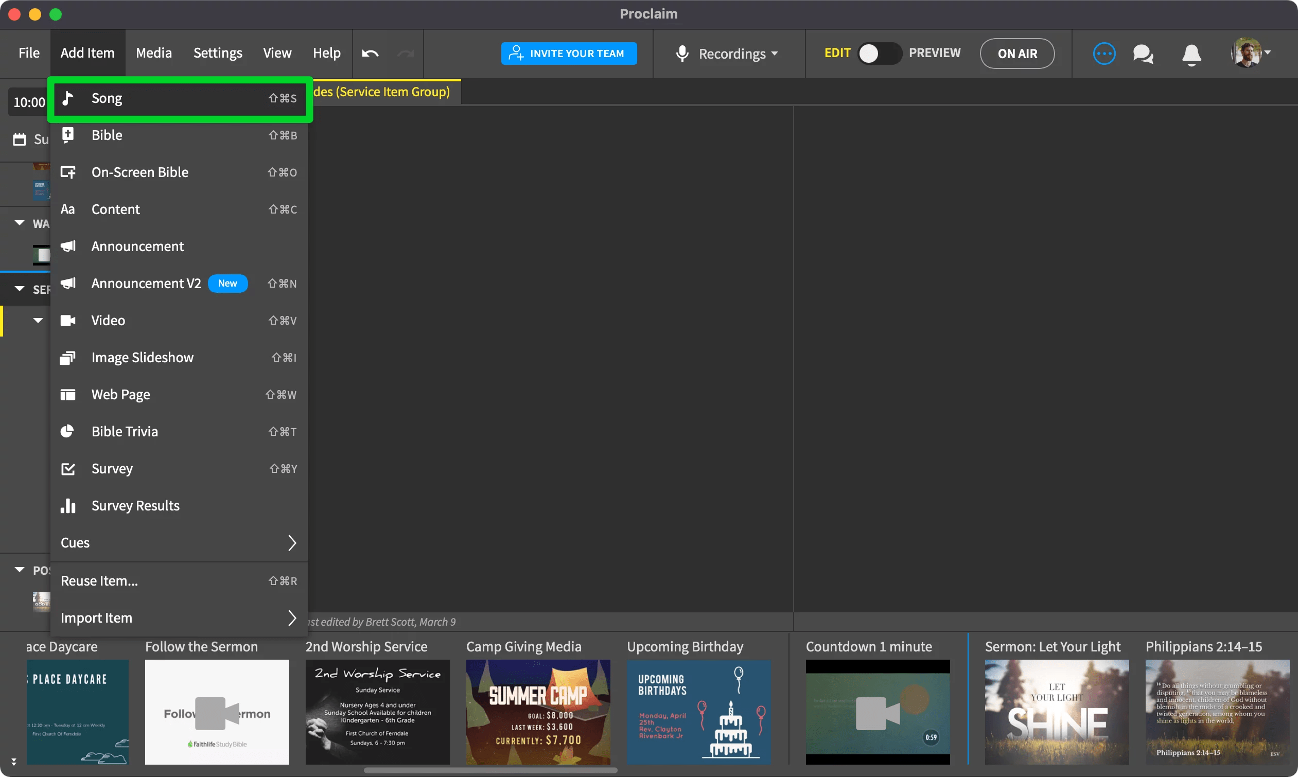 How Do I Add Song Slides To My Presentation? Proclaim