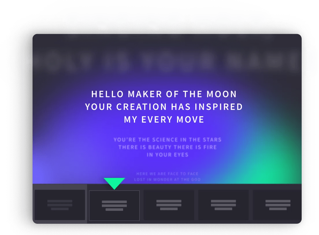 Lyric Scrolling Proclaim Presentation Software
