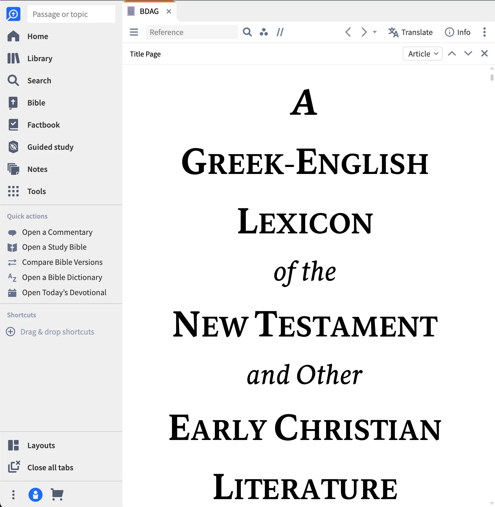 A GreekEnglish Lexicon of the New Testament and Other Early Christian