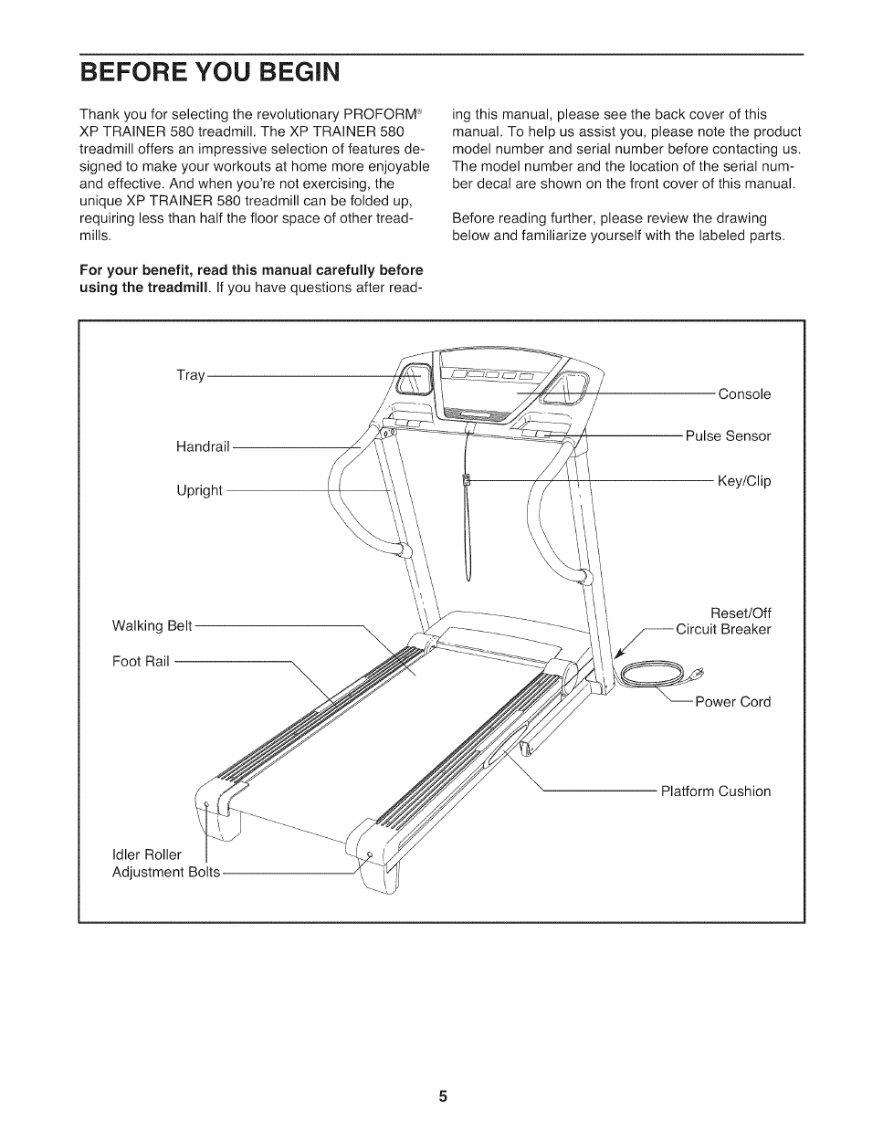 ProForm XP crosswalk 580 User's Manual Page 5 Free PDF Download (32