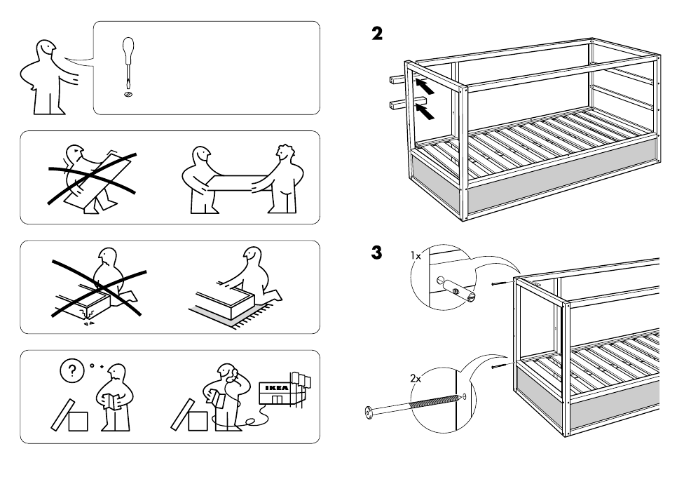 IKEA KURA REVERSIBLE BED 38X75" Assembly Instruction Page 2 Free