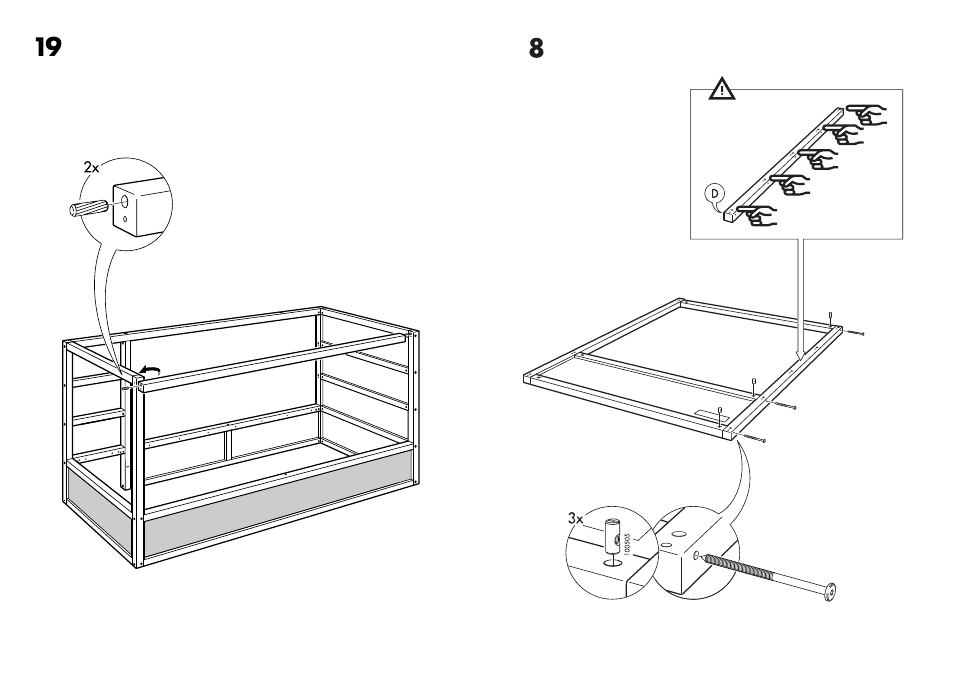 IKEA KURA REVERSIBLE BED 38X75" Assembly Instruction