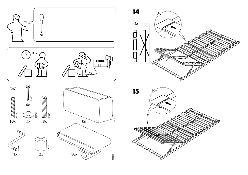 IKEA SULTAN LOVENE SLATTED BED BASE TWIN Assembly Instruction Page 2
