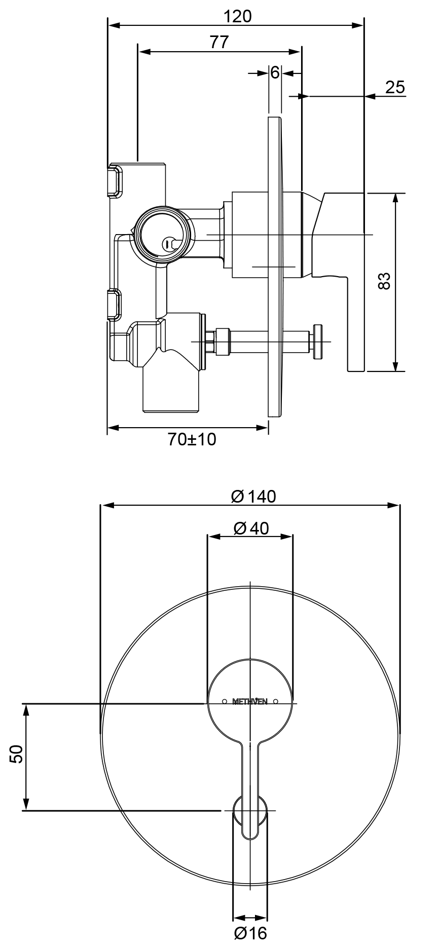 MethvenArrowShowerMixerWithDiverterTapware Methven AU Methven AU