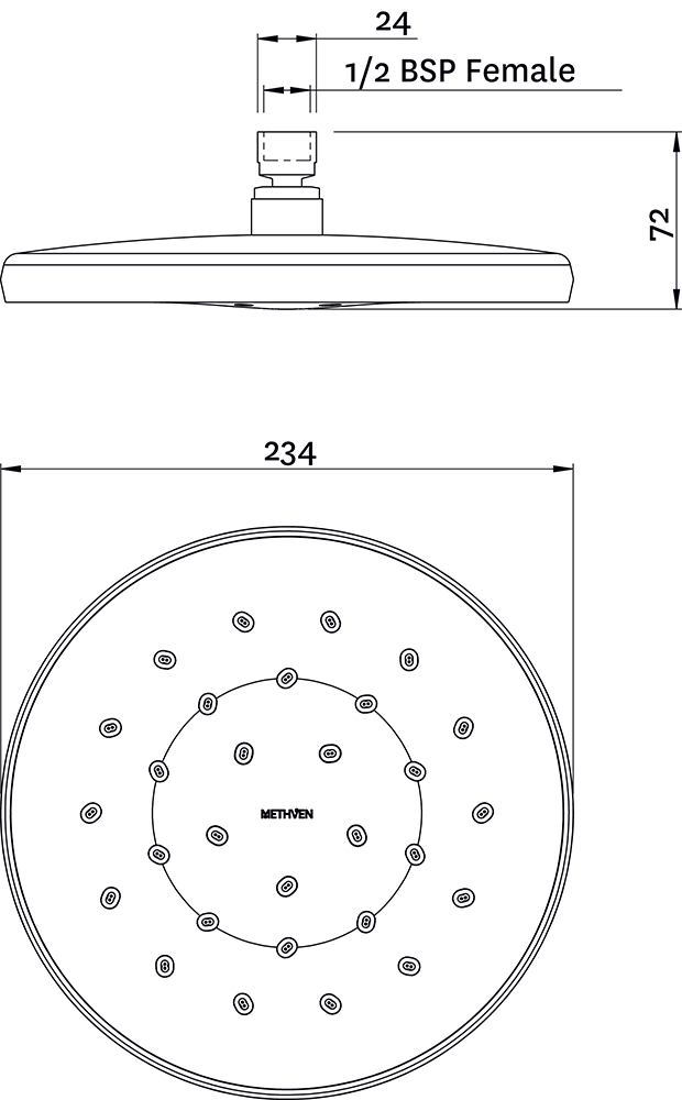 Round Overhead Shower Fixed & Overhead Showers Showers Methven UK