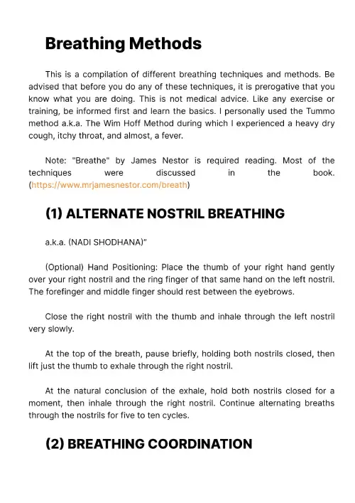 Summary Breathing Methods: A Comprehensive Guide to Various Techniques PDF Download – Milaff.com