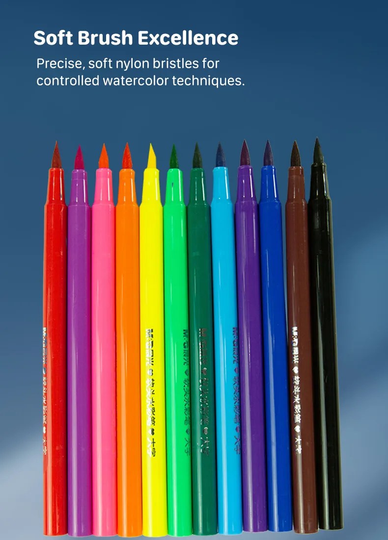 M&G Soft Brush Water Color Pen 12 colors ACP901CC Miniso Kenya